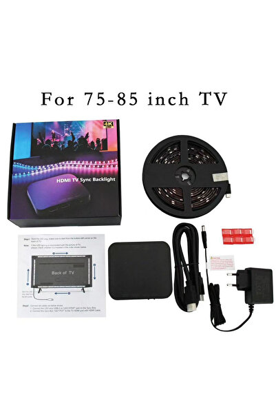 Choice شريط إضاءة LED للتلفزيونات مقاس 75-85 بوصة بتقنية HDMI Sync مع إضاءة خ...