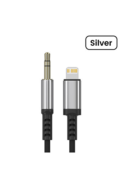 Choice 1m silvery Lightning To 3.5mm AUX Audio Cable Headset Speaker Headphone Jack Adapter Car AUX For iPh
