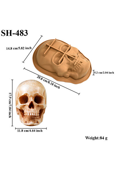 Choice SH-483 Halloween Horror Mask Design Skull Chocolate Mold Silicone Cake Mold All Saints' Day Kitchen
