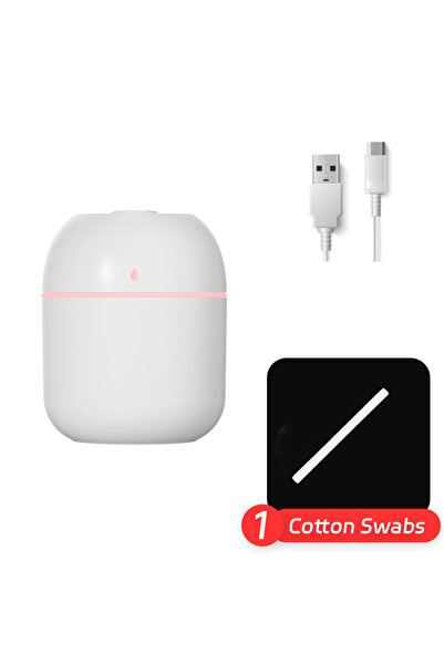 Choice مرطب هواء محمول أبيض 220 مل، جهاز ترطيب هواء داخلي أبيض بمنفذ USB، جهاز كتم الصوت للاستخدام المنزلي