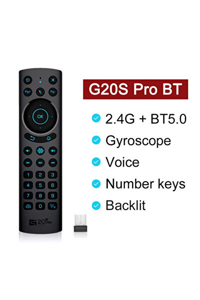 Kebidumei ماوس هوائي G20S PRO BT مزود بإضاءة خلفية 2.4 جيجاهرتز لاسلكي للتحكم عن بعد مع جيروسكوب صوتي