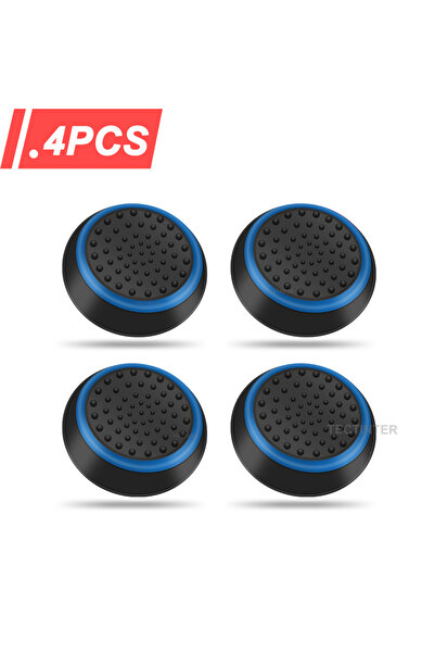 Choice 4PCS Black Blue 4Pcs Silicone Analog Thumbstick Grip Caps For PS5/PS4/PS3 Controller For Steam Deck/