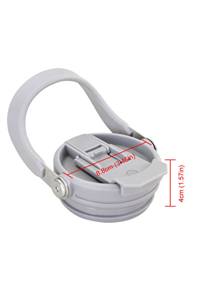 Choice غطاء من القش بمقبض رمادي قطعة واحدة مناسب لكوب ستانلي المحمول سعة 20/3...