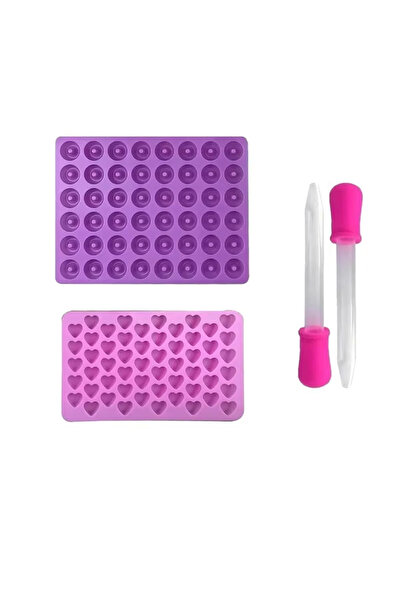 Choice مجموعة قوالب حلوى الدببة الصمغية من طراز DE مكونة من 2/5 قطع مع 2 قطارة، قوالب شوكولاتة غير لاصقة من السيليكون، يمكنك صنعها بنفسك