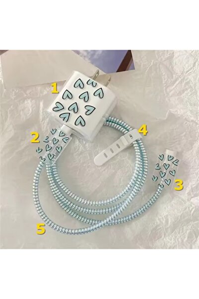 Choice حافظة حماية شاحن الفراشة طراز 03، 5 قطع/مجموعة واحدة، لهاتف iPhone، كا...