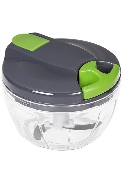 Choice مفرمة ثوم يدوية رمادية اللون، قطاعة خضراوات بخيط سحب يدوي، مفرمة بصل م...