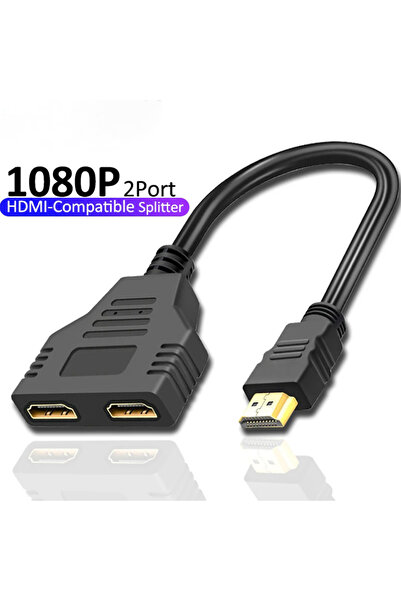 Choice محول HDMI أسود 1 في 2 مخرج كابل HDMI HD موزع 1080P 2 منفذ مزدوج موزع Y...