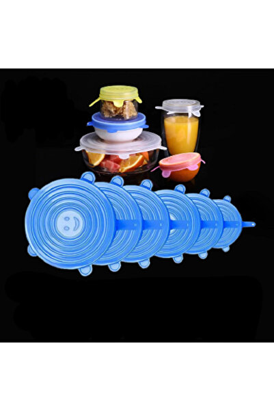 Choice blue 6Pcs Silicone Stretch Lids, Food Bowl Covers, Reusable Food Saving Covers, Retractable Multifun