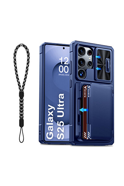 Choice حبل تعليق لهاتف Galaxy S25 Ultra، جراب محفظة لهاتف S25 Ultra - حماية كاملة للجسم مع حامل بطاقات (4 C)