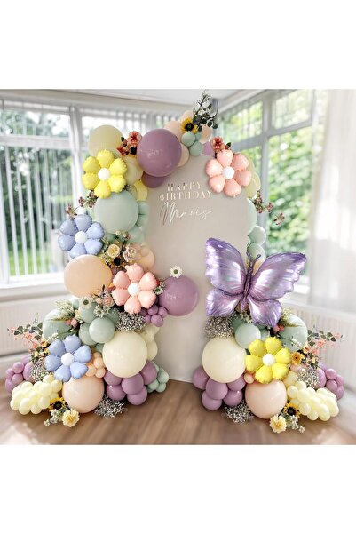Choice طقم بالونات CY8053Butterfly 137 قطعة طقم قوس بالونات الفراشة الباستيل ...