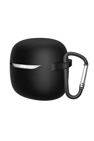 Choice Black Earphone Case for JBL Tune Flex 2 Silicone Protective Cover with Hook Anti-scratch Anti-drop C