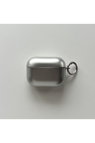 Choice حافظة سماعات أذن واقية غير لامعة ولامعة بتصميم بسيط ومطلي بالكهرباء باللون الفضي لأجهزة AirPods Pro3