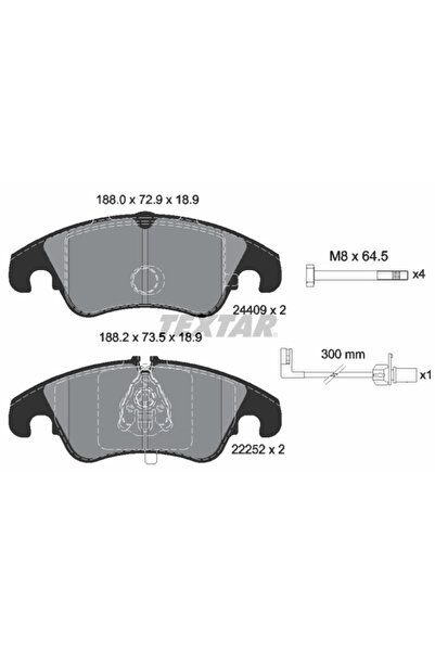 Krieger Brake Pad Set Disc Brake Audi A6 Allroad C7/A6 C7/A7 2008-2018