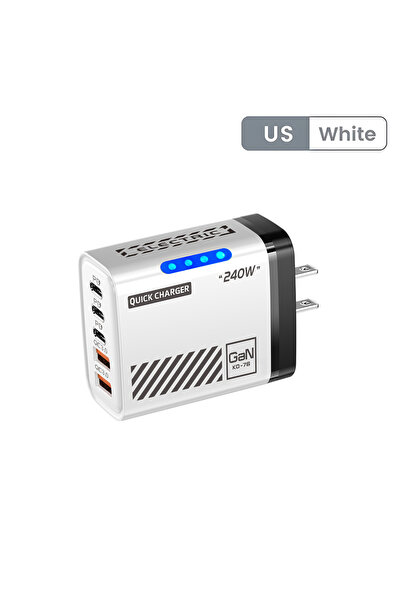 Choice KO-76 White US 5 Ports Fast Charger Type C Quick Charge 3.0 USB C Wall...