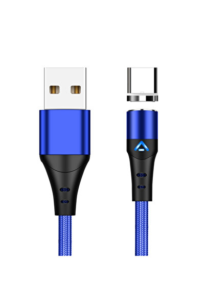 Choice كابل USB مغناطيسي للشحن السريع 360 درجة من النوع C بطول 1 متر باللون ا...