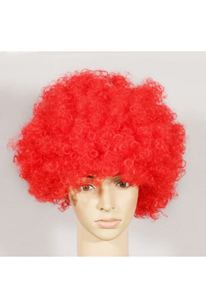 Choice شعر مستعار أحمر مستدير مجعد، غطاء رأس مهرج، زي تنكري للأطفال والكبار، ...