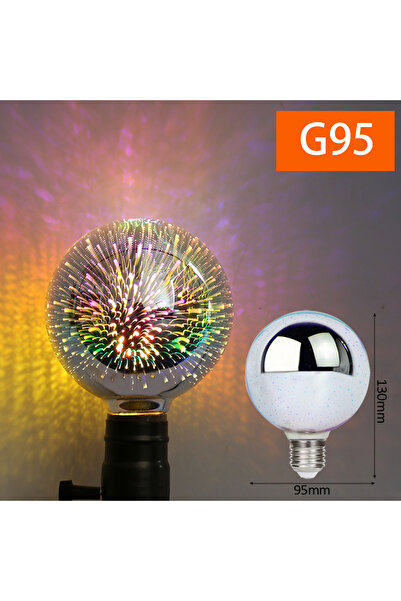 Parkson مصباح LED ثلاثي الأبعاد ملون G95 لمبة E27 220 فولت لمبة إديسون عتيقة ...