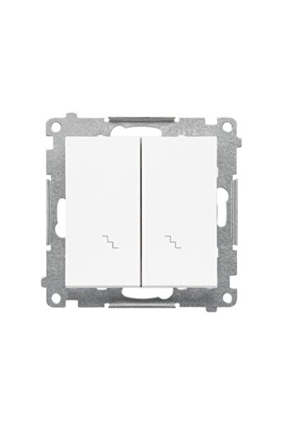 Other Staircase switch, double module, 10 AX 250 V, quick connectors, matt white, SIMON55