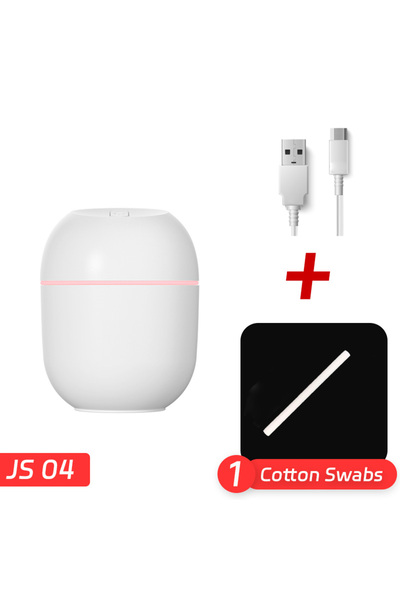 Choice مرطب هواء صغير محمول JS04White مزود بمنفذ USB لسطح المكتب للاستخدام الداخلي والمنزلي مع خاصية رذاذ الهواء الصامت
