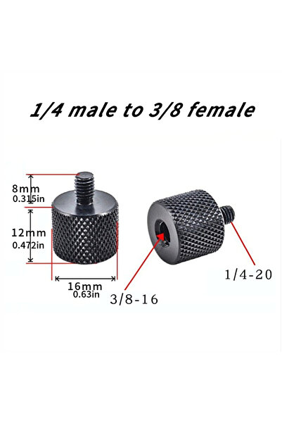 Choice 4 قطع 1 4M إلى 3 8F 1/4 ذكر إلى 3/8 أنثى برغي كاميرا من سبائك الألومني...