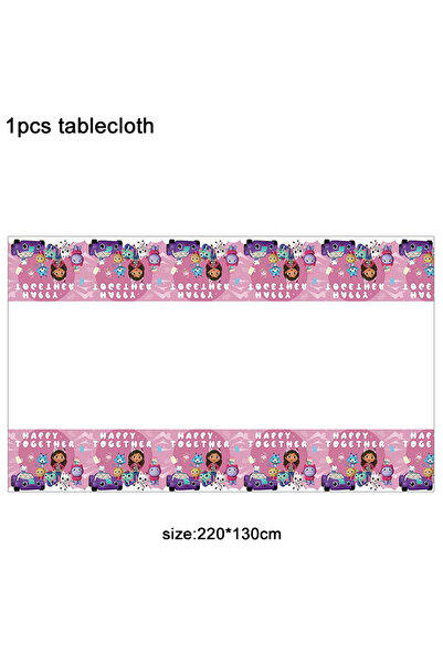 Miniso 1pcs tablecloth 1pcs Gabby Dollhouse Cats Birthday Party Tablecloth Supplies Disposable Tableware Ta