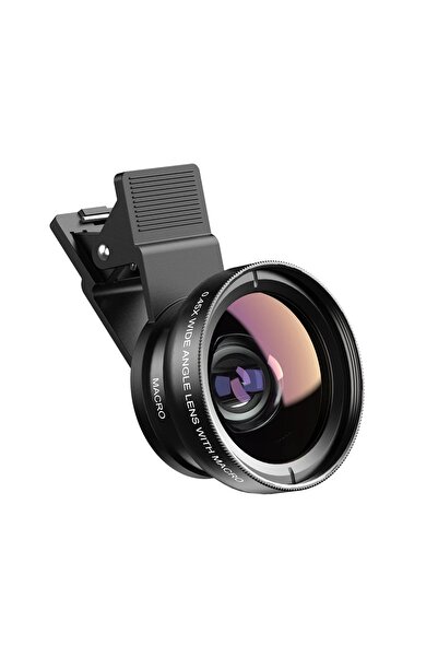 Choice عدسات تكبير عين السمكة 2 في 1 سوداء قابلة للتثبيت وعدسات احترافية لكام...