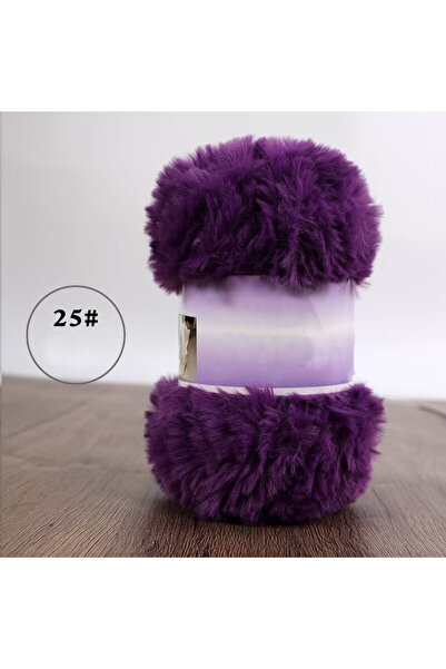 Choice 25 خيطًا من الفرو الصناعي بلون أرجواني داكن، وزن 200 غرام، مناسب لحياك...