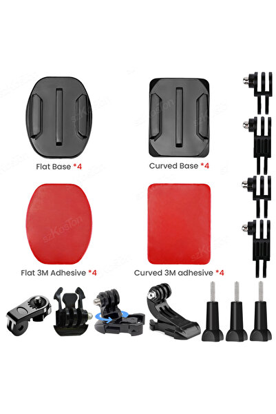 Choice حامل لاصق مسطح ومنحنٍ من Universal Orange#ff6600 لكاميرا GoPro مقاس 13...