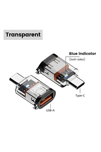 Choice محول من نوع C ذكر إلى USB 3.2 إلى نوع C من Transpar OTG شحن سريع 120 و...