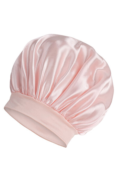 Choice6 قبعة استحمام نسائية من الساتان بلون سادة وحواف عريضة، مناسبة للاستخدا...
