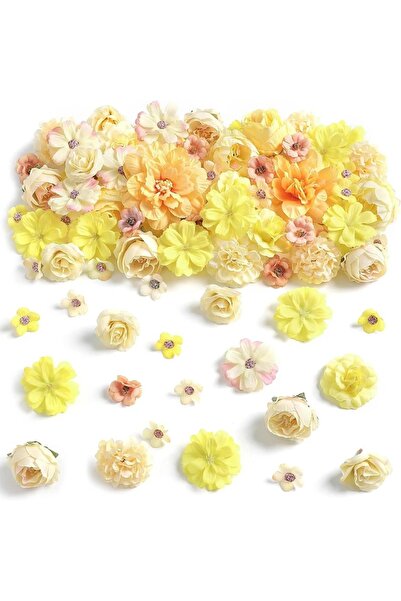 Choice 20 قطعة من زهور الأقحوان الصناعية المصنوعة من الحرير الأصفر، مقاس 4 سم...