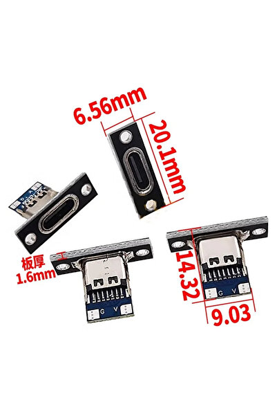 Choice16 5 قطع من موصلات USB ثنائية الدبابيس (2/20 قطعة) من النوع C ثنائي ورب...