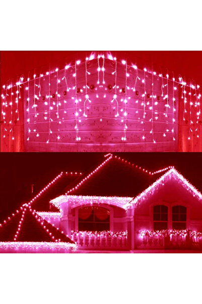 Choice ستارة LED حمراء لعيد الميلاد بمقبس أمريكي 110 فولت، أضواء جليدية على شكل إكليل LED، سلسلة شلال متدلية من ضوء LED