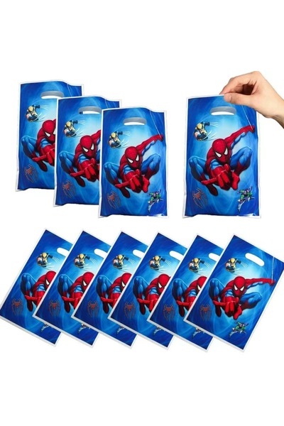 Miniso Other 17x24cm 10PCS 10/30/50pcs Spider Man Blue Gift Bag Birthday Party Supplies Candy Bag Holiday S
