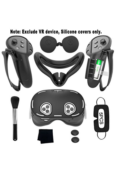 Choice For Quest3s-BLK. VR Accessories For Oculus/Meta Quest 3/3s/2 Silicone 9 in 1 Cover Kit, Headset Shel