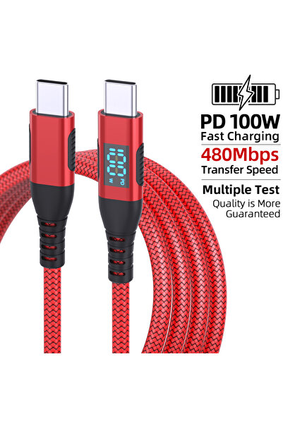 Choice 1m 1PC Red 100W LAIHONEN USBC to Type C cable 100W 60W USBC charger cable for LED display USBC charg