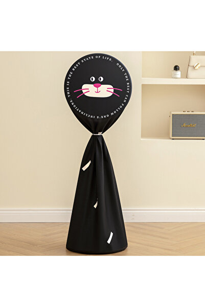 Choice3 غطاء مروحة أرضية طويل أسود اللون قابل للغسل ومقاوم للماء والغبار ومرو...