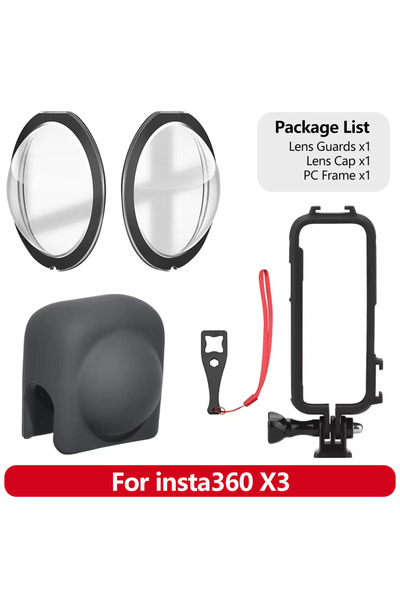 Choice لكاميرا Insta360 X3 مع إطار غطاء العدسة لكاميرا Insta360 X3 واقيات الع...