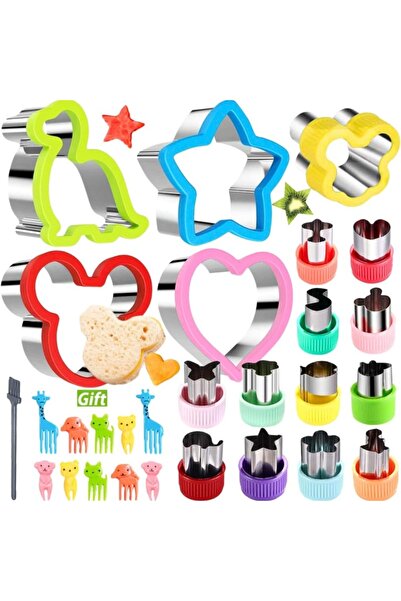 Choice 28 قطعة من قطاعات الساندويتش للأطفال على شكل قلب ديناصور ونجمة وميكي وأشكال فواكه وخضراوات