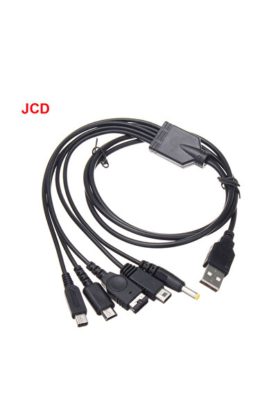 JCD كابل شحن USB أصفر 5 في 1 لجهاز 3DS XL NDS Lite NDSI LL شاحن WII U لجهاز G...