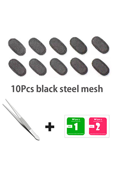 Choice شبكة فولاذية سوداء، منفذ سماعة أذن، شبكة فولاذية مقاومة للغبار، سماعة رأس مقاومة للماء، قابلة للاستبدال، لاصقة ناعمة