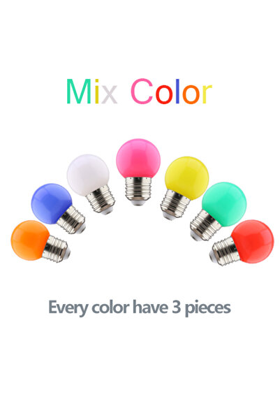 Parkson مجموعة من 20 لمبة إضاءة LED E27 220 فولت، 220 فولت، G45 1 وات، لمبة ث...