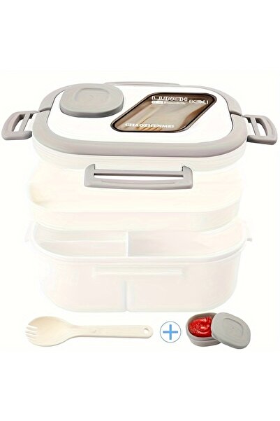 Choice 1200ML 3 3 WHITE 1PC Convenient Insulated Lunch Box, European Oval Sea...