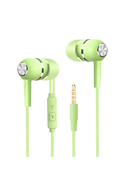 Choice سماعات أذن سلكية خضراء مقاس 3.5 مم مع ميكروفون وسماعات أذن ستيريو عالي...