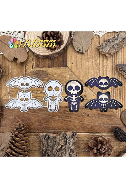 Choice Original Lovely Halloween Bats Skulls Metal Cutting Dies Scrapbooking ...