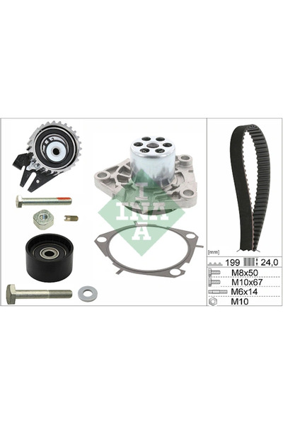 FAG Set Pompa Apa + Curea Dintata Alfa Romeo 147/156/159 Fiat Bravo 2/Croma/F...