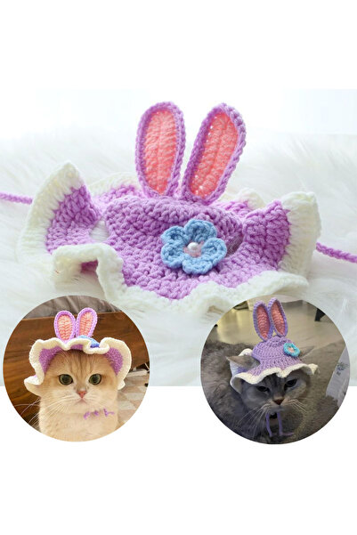 Choice3 S Bunny Ear Cute Refined Cat Hat Elastic Autumn Winter Pet Puppy Kitt...