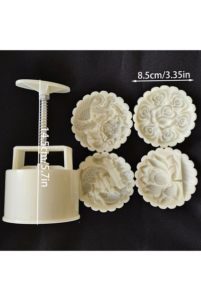 Choice 4 قطع 200 جرام 4 قطع/مجموعة 200 جرام قالب كعكة القمر الصينية التقليدية...