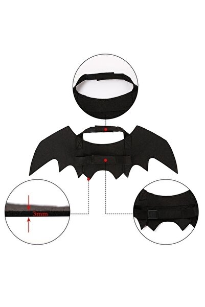 Choice ملابس حيوانات أليفة إبداعية لعيد الهالوين مع أجنحة خفاش سوداء وحزام زي...