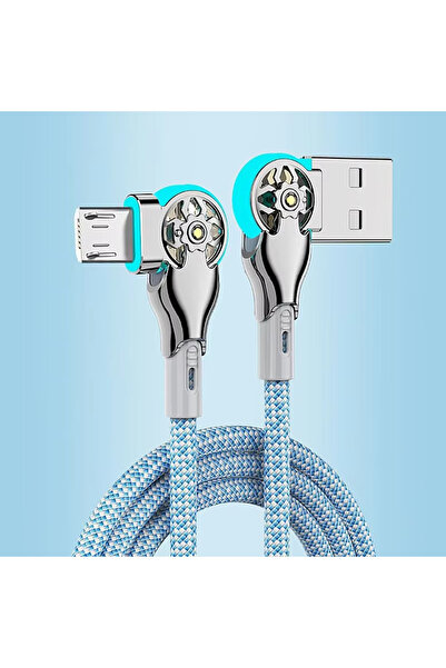 Choice كابل شحن سريع دوار 180 درجة، مايكرو يو إس بي بطول 2 متر، من نوع A إلى ...